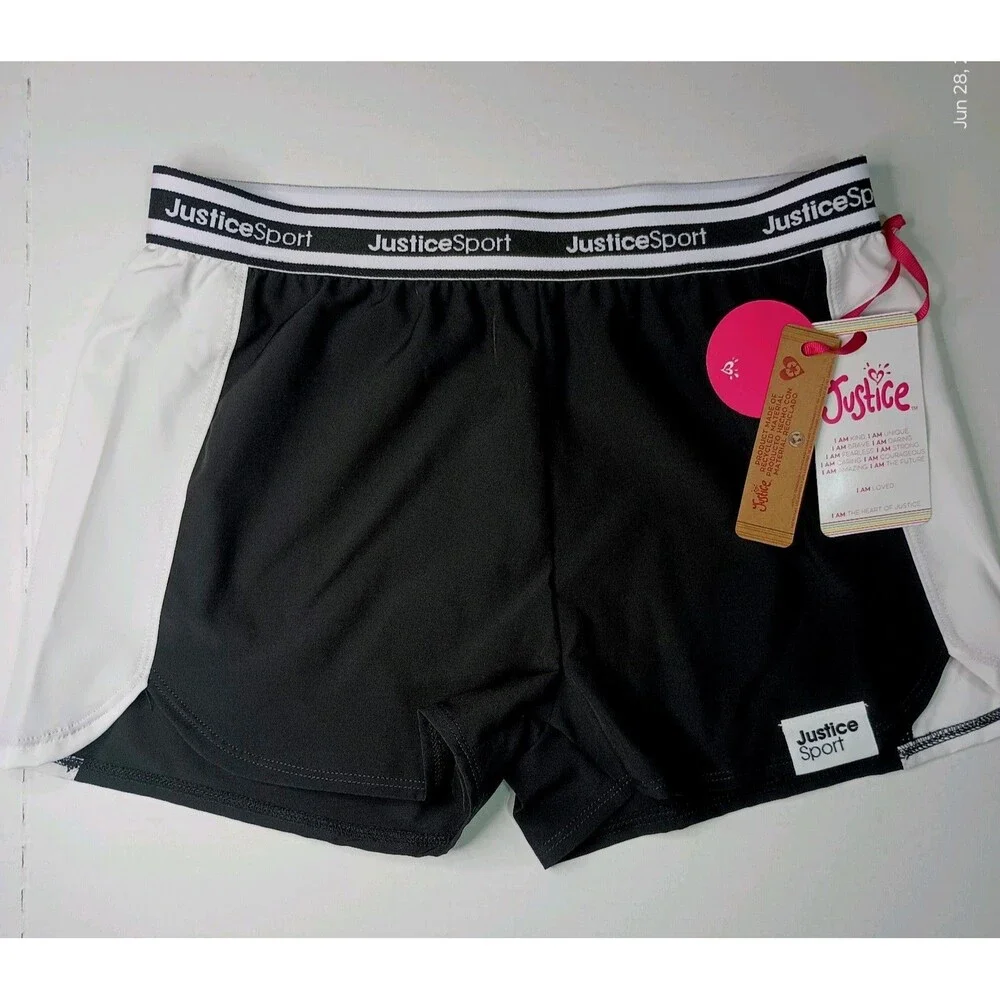 NEW JUSTICE SPORTS Girls Athletic Shorts Colorblock  M (10). (P0025)